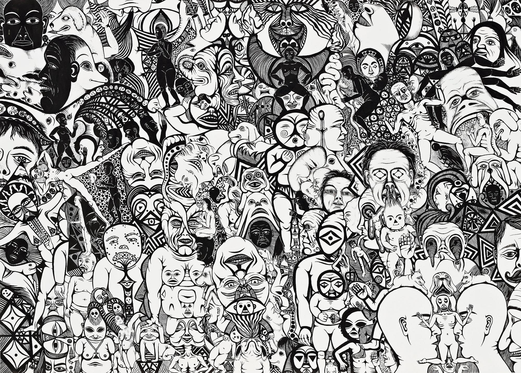 LISA JONASSON, Indian ink on paper. Signed Lisa Jonasson and dated 2007 on verso.