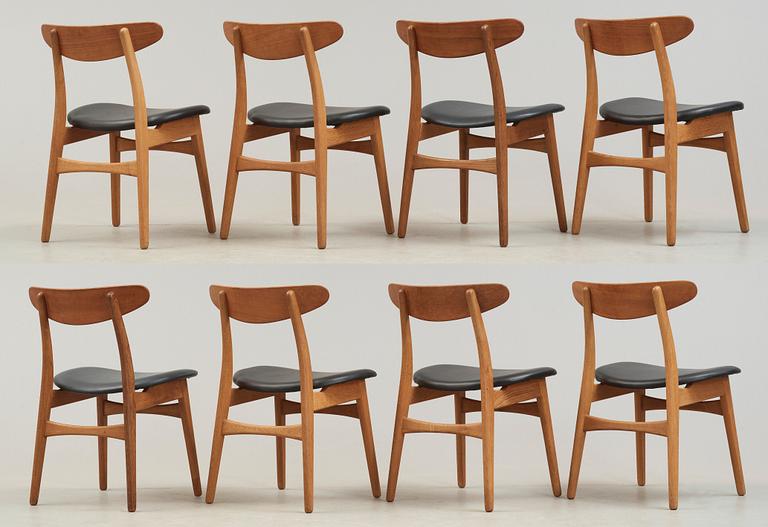 A set of eight Hans J Wegner 'CH-30' teak and oak chairs, by Carl Hansen & Son, Denmark 1950's-60's.
