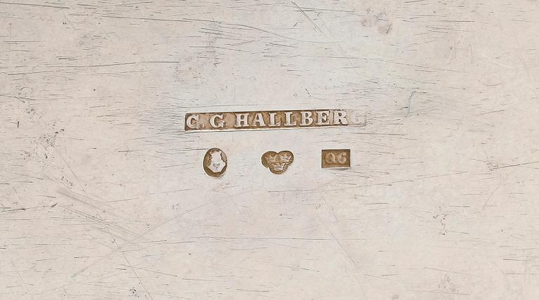 TE OCH KAFFESERVIS, 4 delar, silver, C G Hallberg, Stockholm, 1894. Totalvikt 1820 gram.