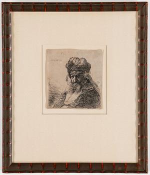 1160. REMBRANDT HARMENSZ. VAN RIJN, etsning, ca 1637.