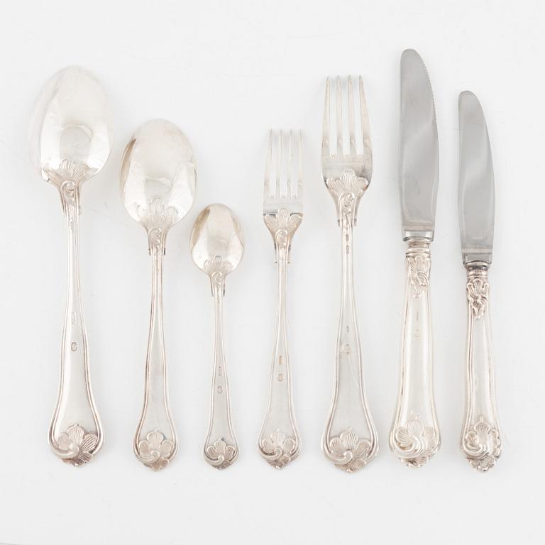 A 42-piece 'Sachsisk' silver cutlery, mark of Cohr, Denmark.