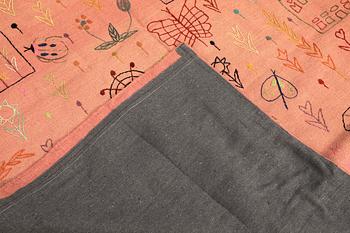 A hand-embroidered Kilim rug, approx. 241 x 180 cm.
