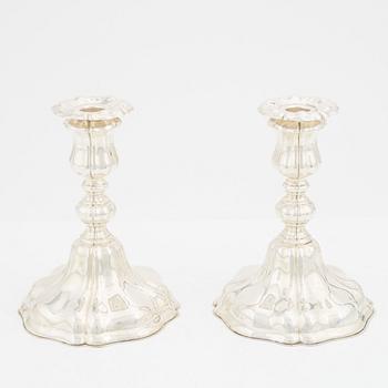 A pair of silver candlesticks, mark of K. Andersson, Stockholm 1941.