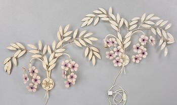 Vägglampor, ett par, troligen Italien, 1900-talets andra hälft.