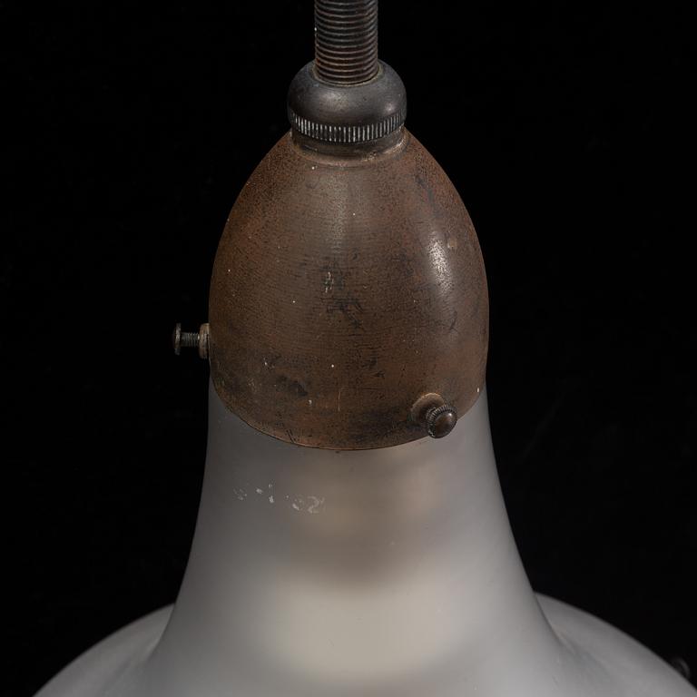 A glass and metall ceiling lamp "Luzette" by Peter Behrens for AEG (Allgemeine Electricitäts-Gesellschaft), Germany.