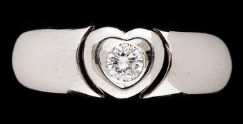 RING, 18k vitguld med briljantslipad diamant, 0.22 ct.