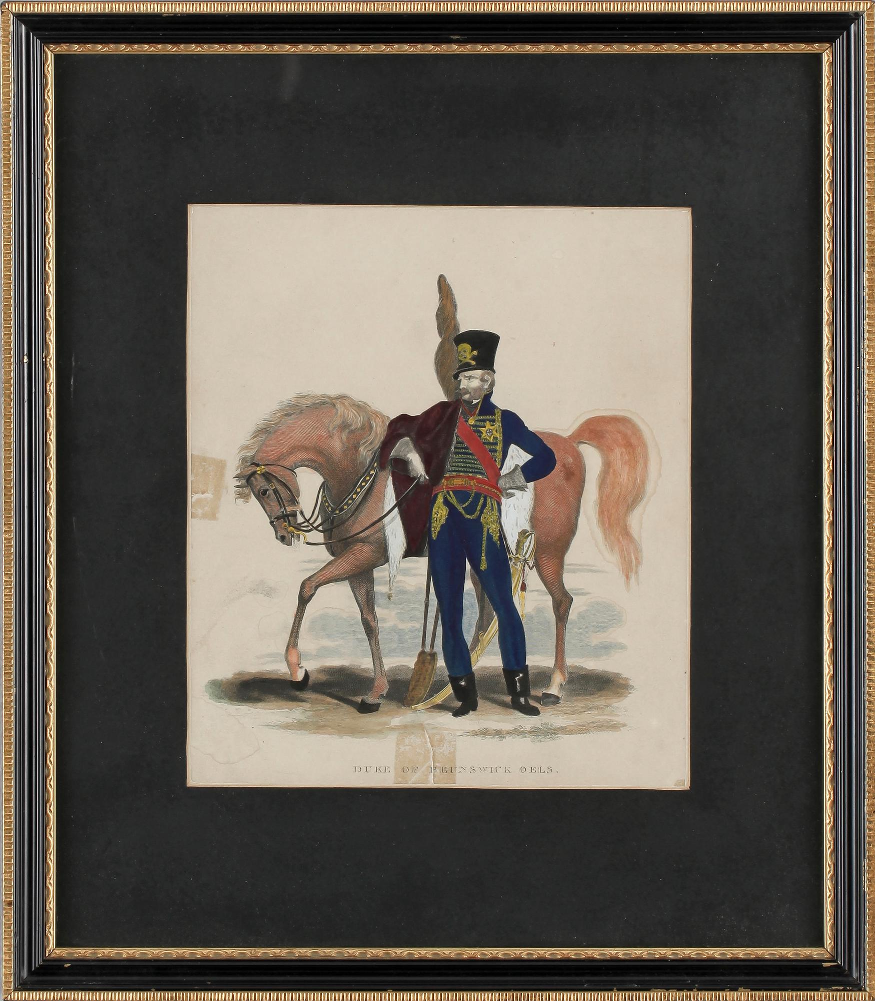 GRAFISKA BLAD, 2 st, handkolorerade, 1800-tal.