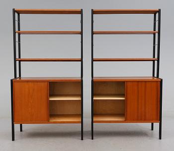 BOKHYLLOR, 1 par, "Variett", Bertil Fridhagen, Bodafors, 1957.