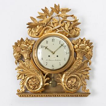 Wall clock, late Empire, Bengt Bahrman, 1829-1836.