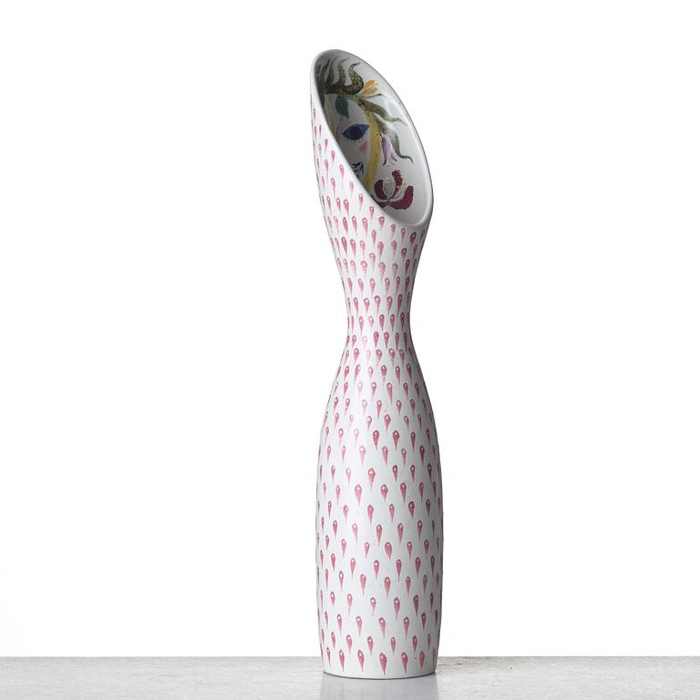 Stig Lindberg, a faience vase, Gustavsberg studio; Sweden 1951.