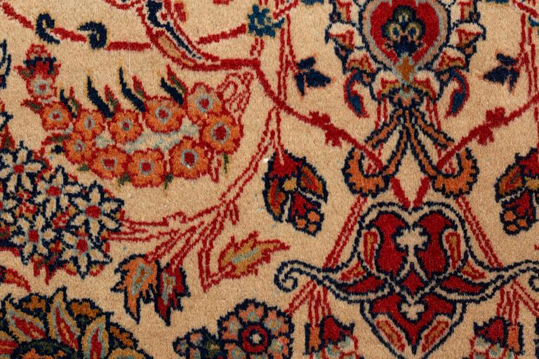 A carpet, semi-antique, Kashan so called Dabir, cork wool, ca 460 x 250 cm.