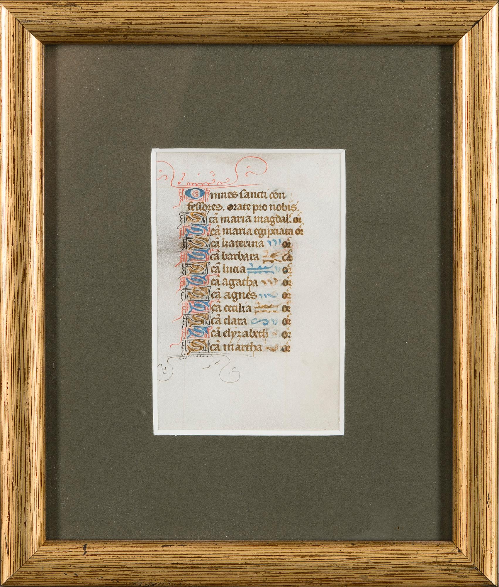 ILLUMINATED MANUSCRIPT, France 15th century, from the Book of Hours.