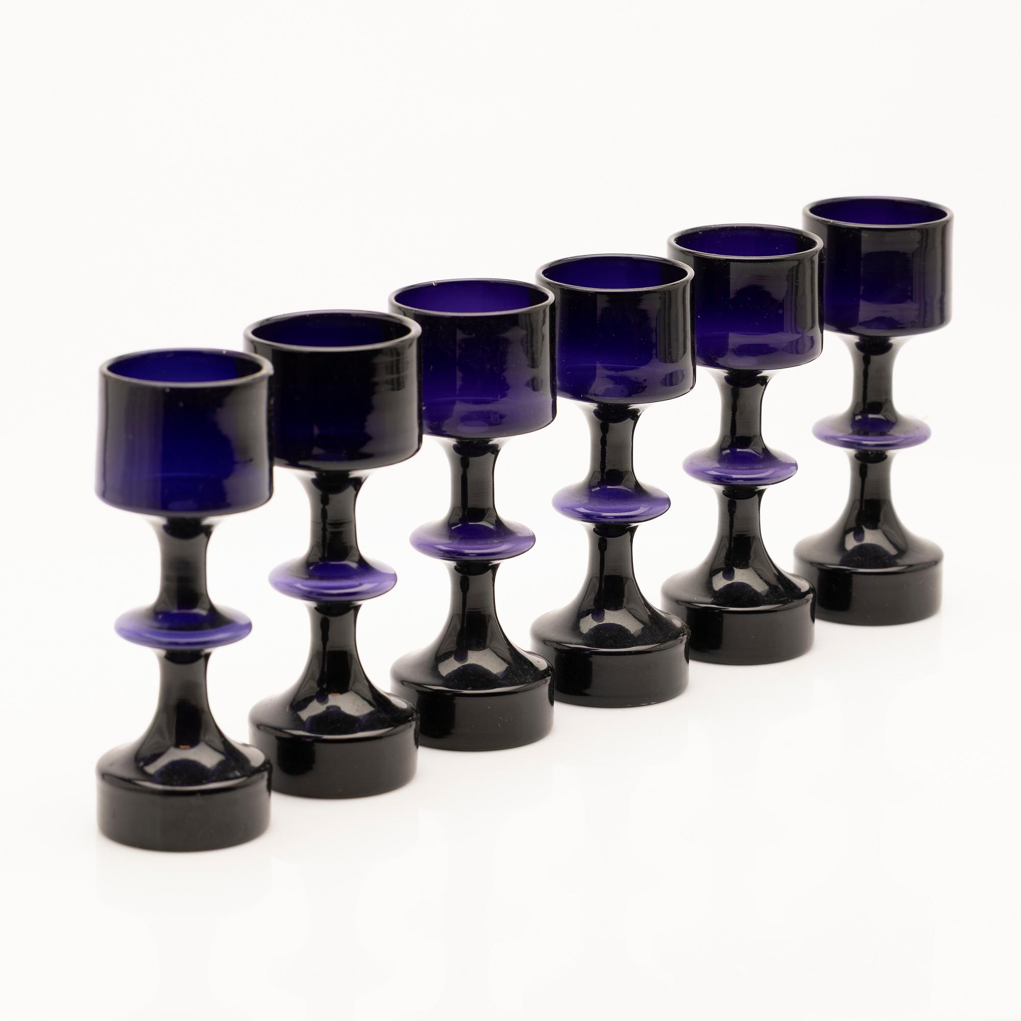 Kaj Franck, Trophies/vases, 6 pcs, Nuutajärvi/Notsjö, 1960s.