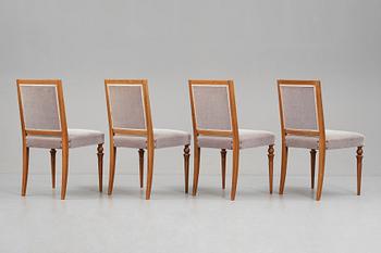 Swedish Grace, 4 stolar + 2 + 1 karmstol, enligt uppgift vinst i Stockholms Stads Hantverksförenings lotteri, 1920-tal.