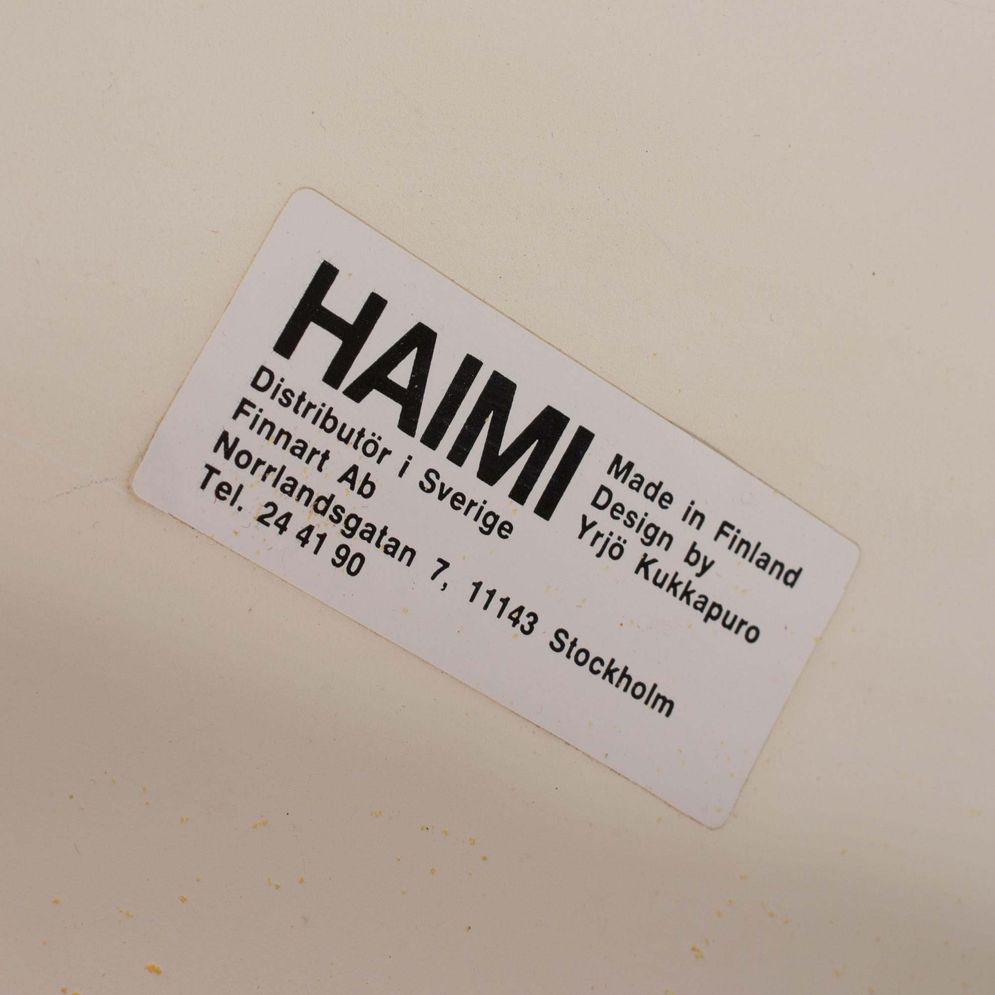 YRJÖ KUKKAPURO, a pair of 'Karuselli' armchairs from Haimi, Finland, 1980's.