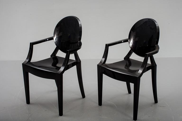 KARMSTOLAR, ett par, "Louis Ghost", Philippe Starck för Kartell.
