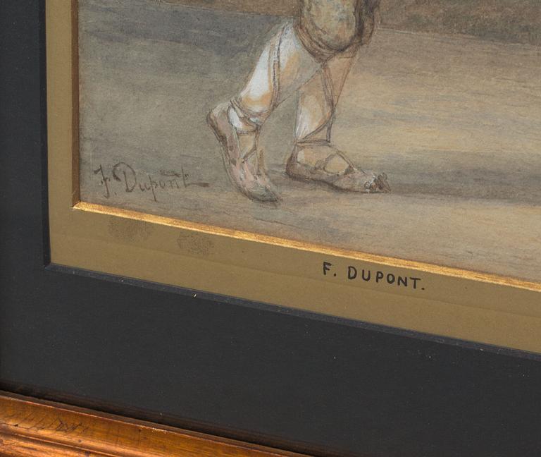 OKÄND KONSTNÄR, akvarell, signerad F. Dupont,  1800-tales fösta hälft.