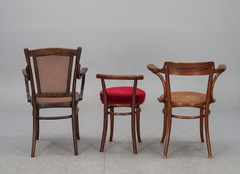 STOLAR, 3 st, bl a J & J Kohn och Thonet, 1900-talets första hälft.