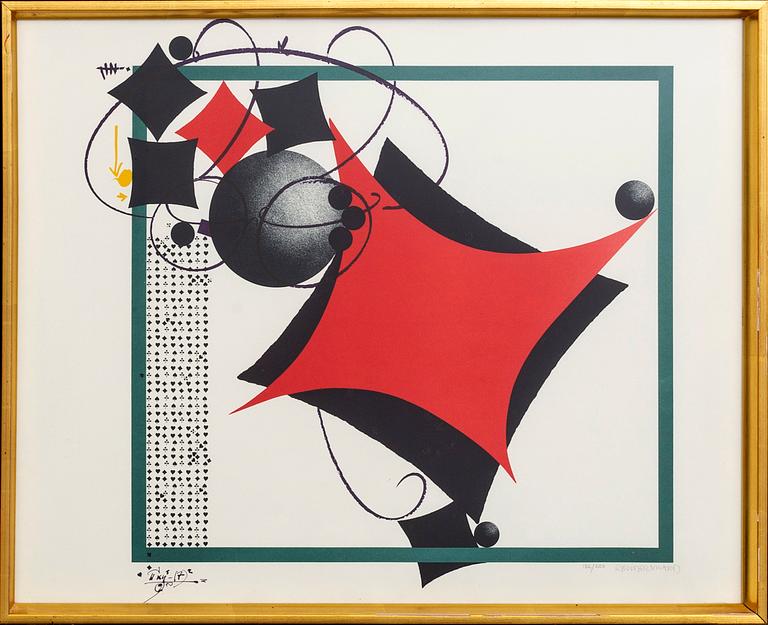 Carl Fredrik Reuterswärd, a set of four lithographs, numbered  182/200 and signed.