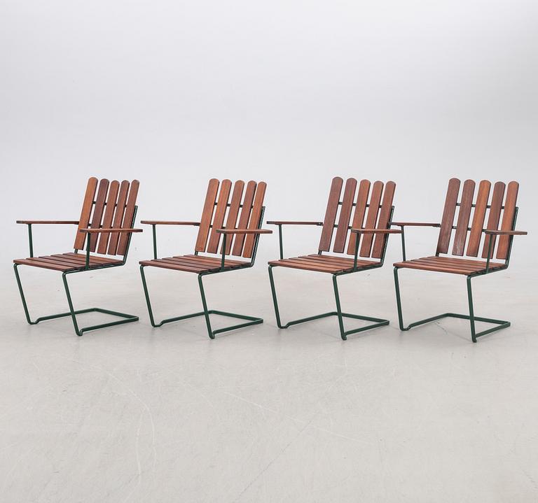 Arthur Lindqvist, Armchairs, 4 pcs, model A2, Grythyttan, 20th century.