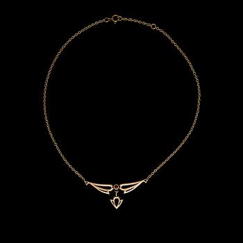 HALSSMYCKE, "Illusioni", brons, cabochonslipad granat, Kalevala Koru.