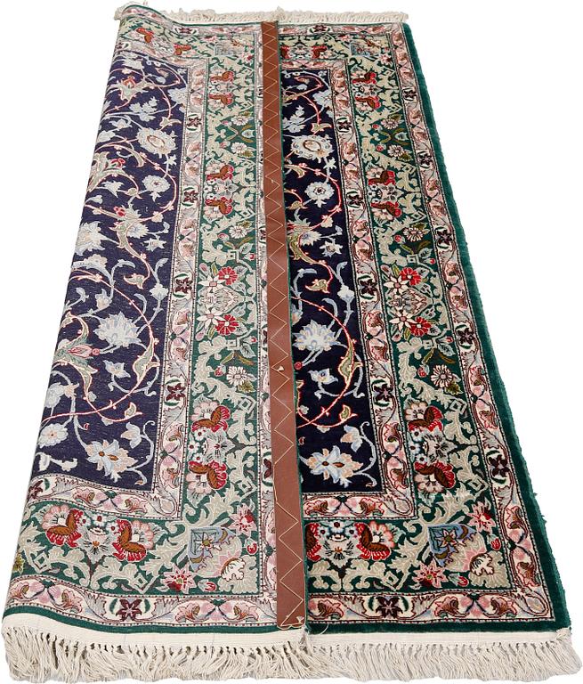 A  silk warp Esfahan rug of Safavid design, c 164 x 107 cm.