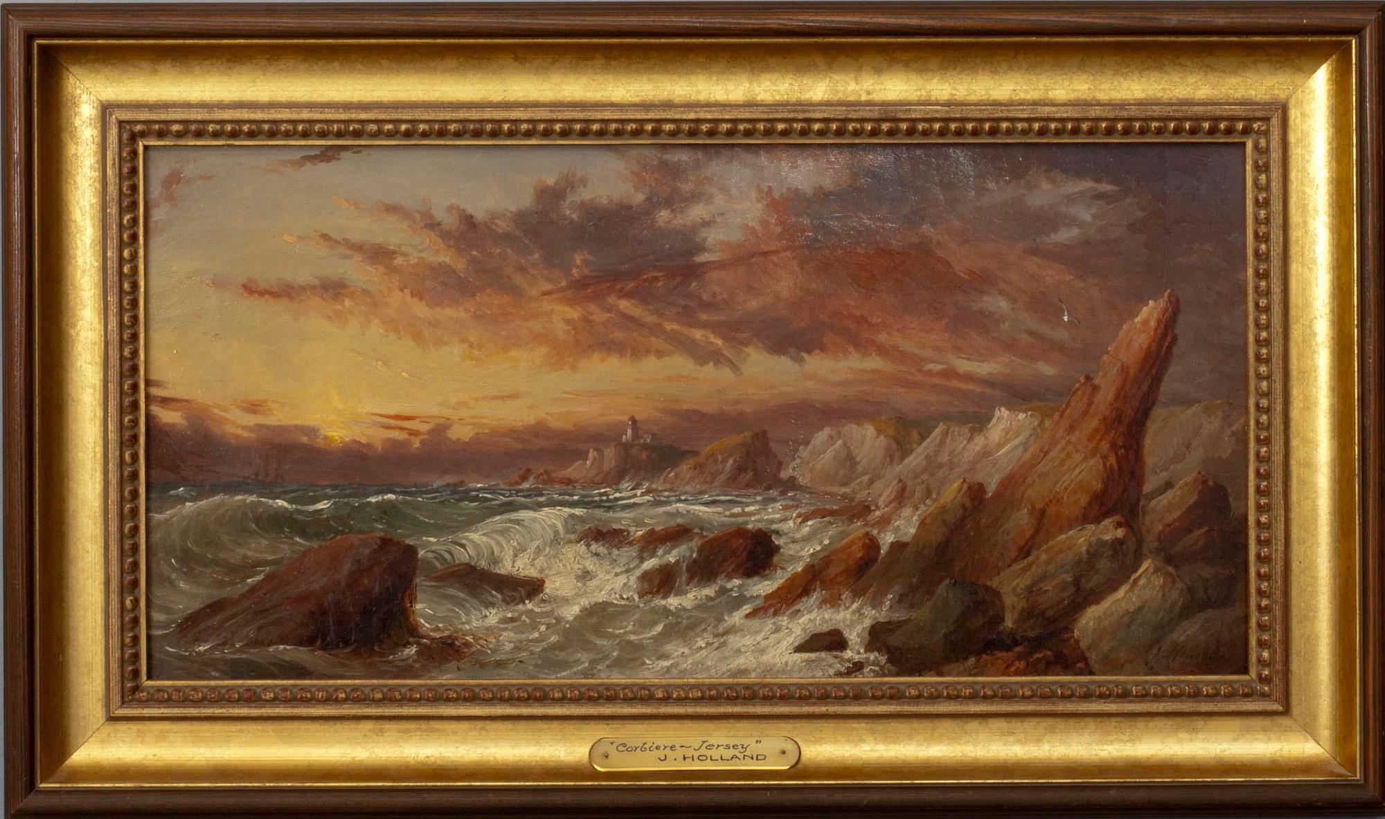 OKÄND KONSTNÄR, 1800-tal., olja på duk, sign. J. Holland.