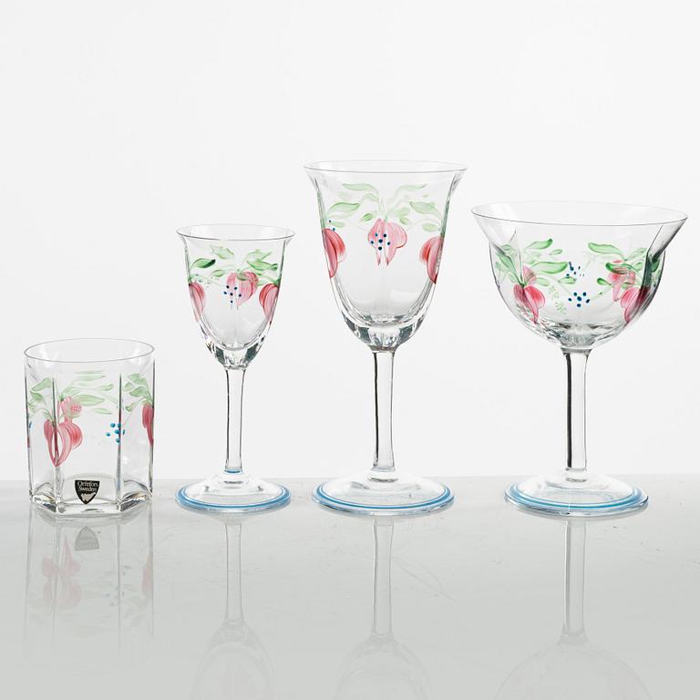 Eva Englund, a 50 pieces glass service, "Maja", Orrefors, Sweden.