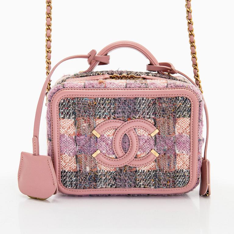 Chanel, a "Small Tweed Filigree Vanity Case" bag, 2019.