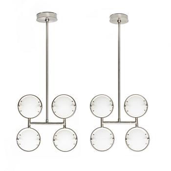 Fontana Arte, ceiling lamps, a pair, "Nobi".