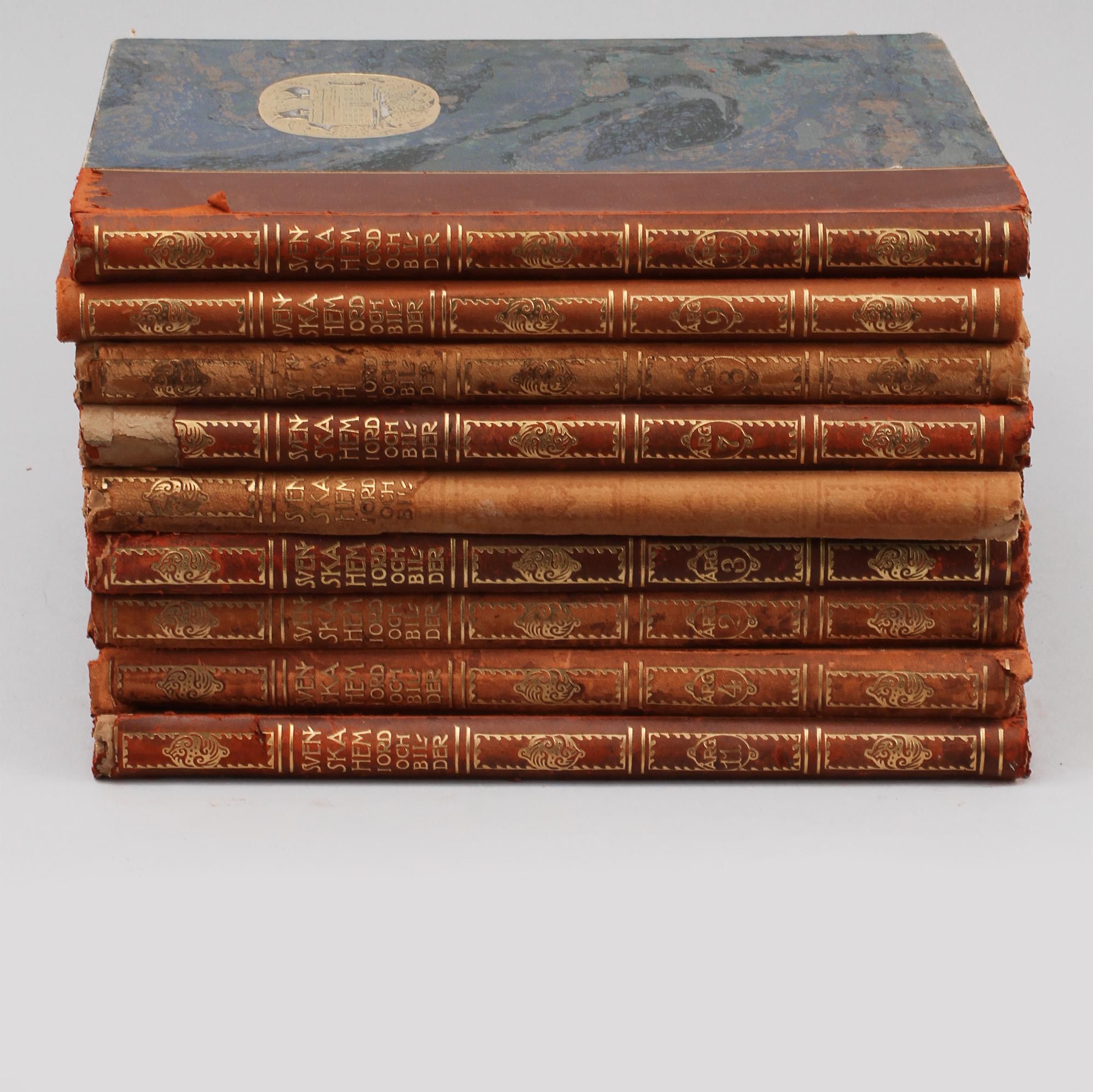 BOKVERK, 9 volymer, "Svenska Hem i Ord och Bilder", 1910/1920-tal.