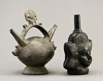 KÄRL, 4 st, lergods, troligen Chimu, Peru, 1300/1400-tal.