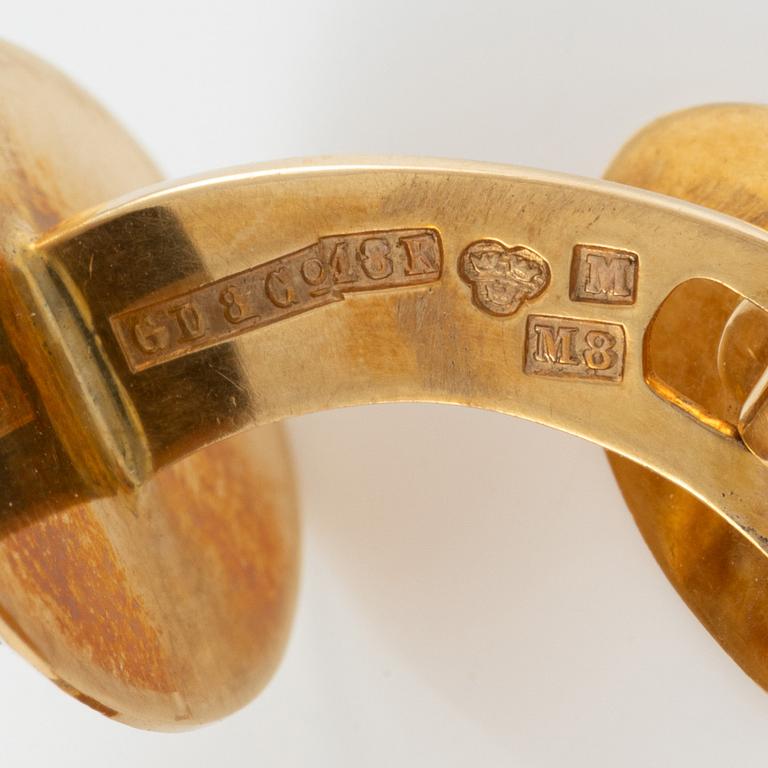 Manschettknappar, ett par, 18K guld, med monogram.