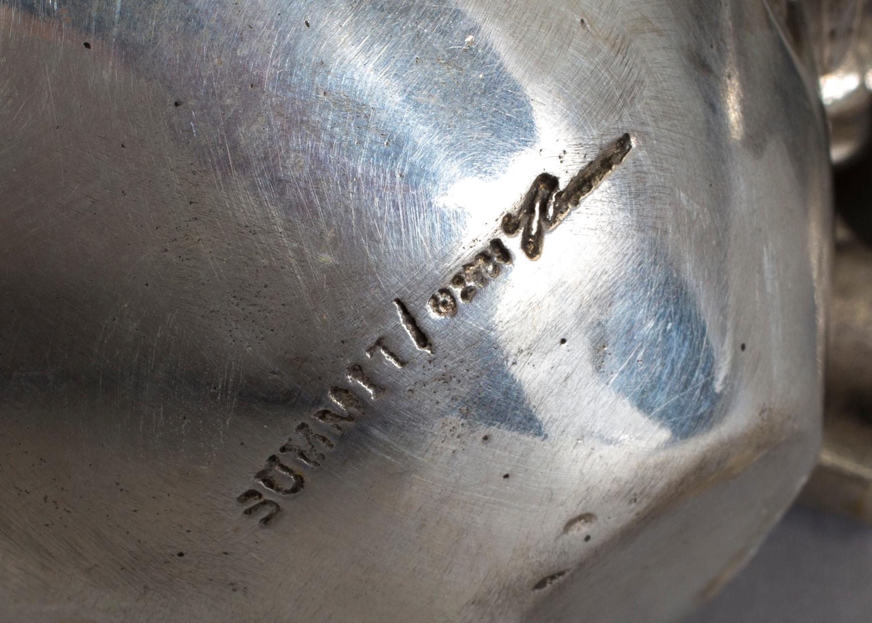 SKULPTUR, försilvrad metall, 1900/2000-tal.