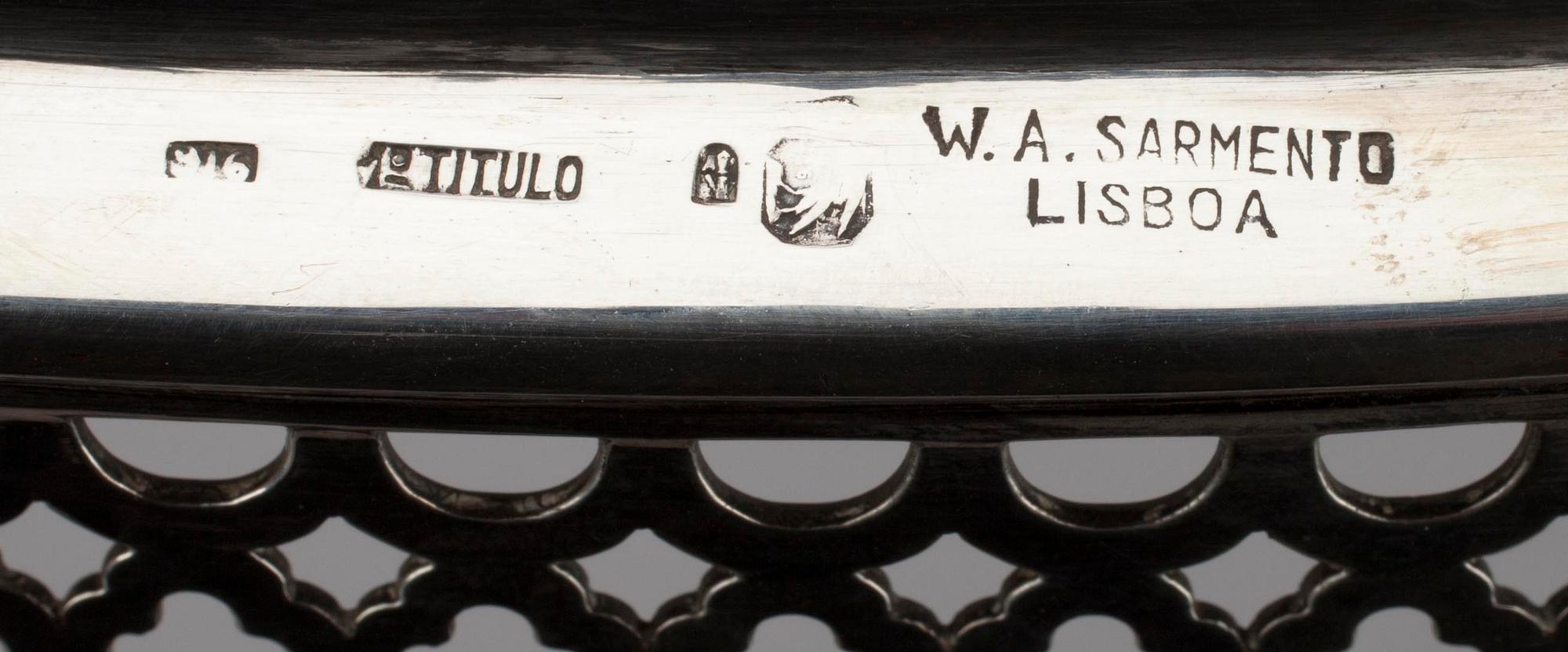 MALJA, hopeaa 916, leimattu Porto sekä W.A. Sormento Lisboa. Portugali 1.1.1938 jälkeen. Paino 277 g.
