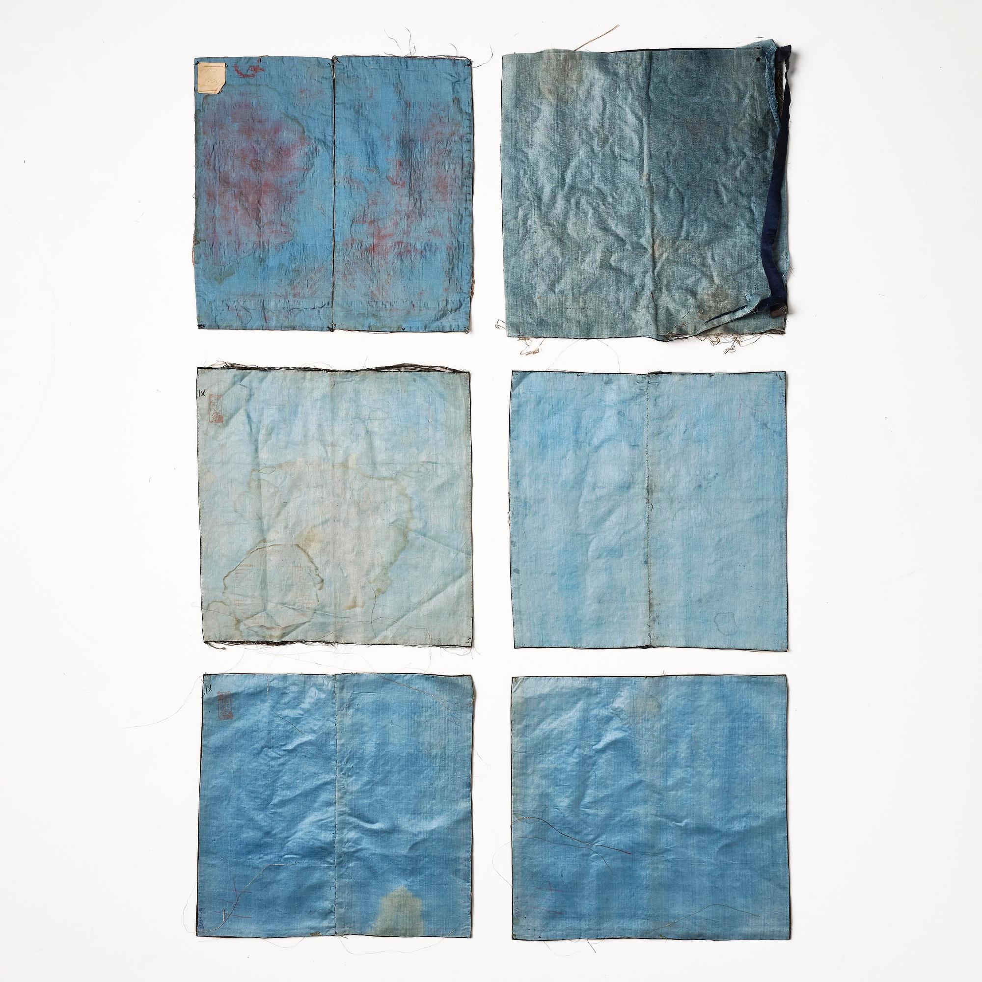 A group of six 'Buzi', Qing dynasty, 19th century.