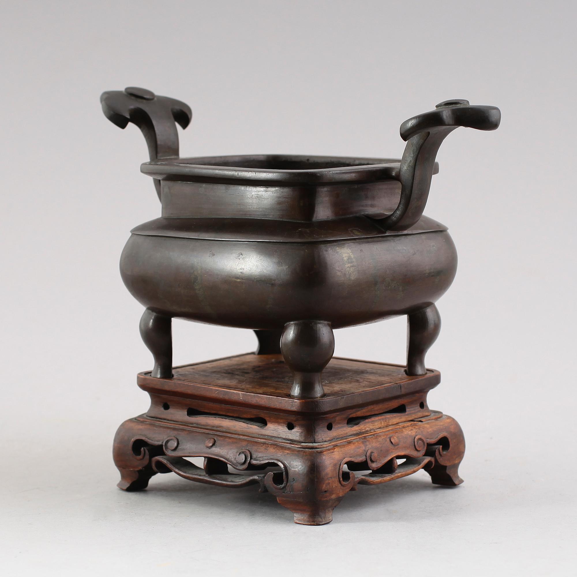 RÖKELSEKAR, brons, Kina, 1800-/1900-tal.