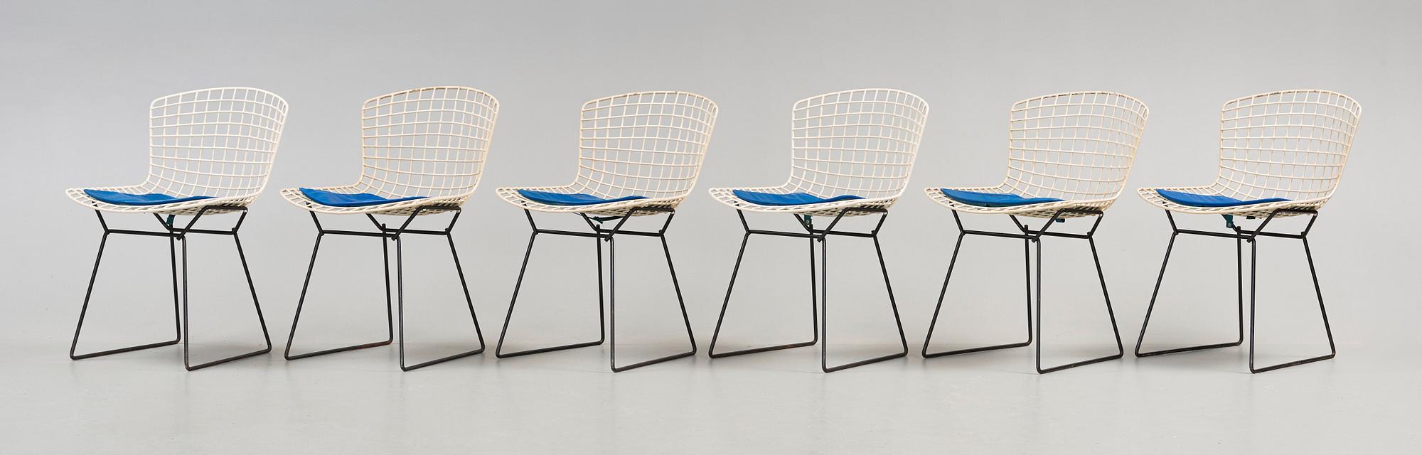 Harry Bertoia, stolar, 6 st, "Sidechair", Harry Bertoia, Knoll, 1950-60-tal.