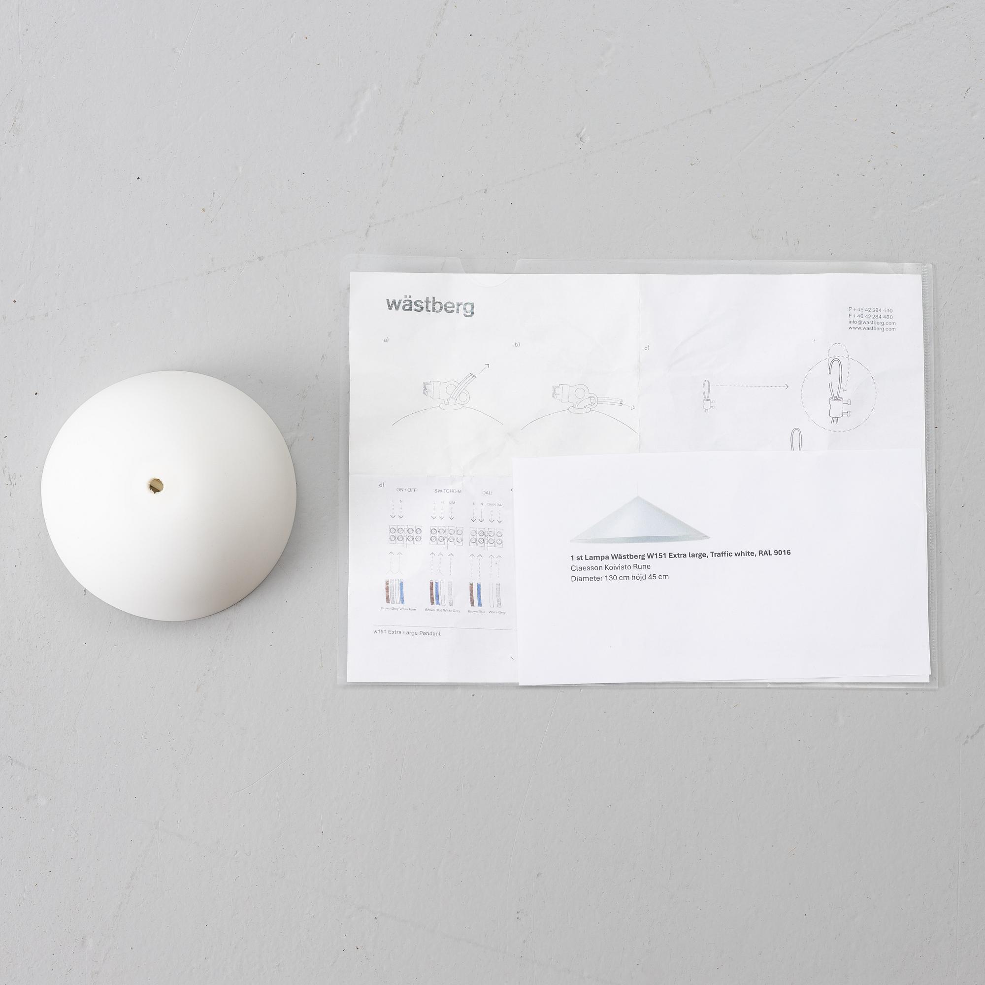 Claesson Koivisto Rune, Pendant lamp, "W151 Extra Large Pendant S3", Wästberg.