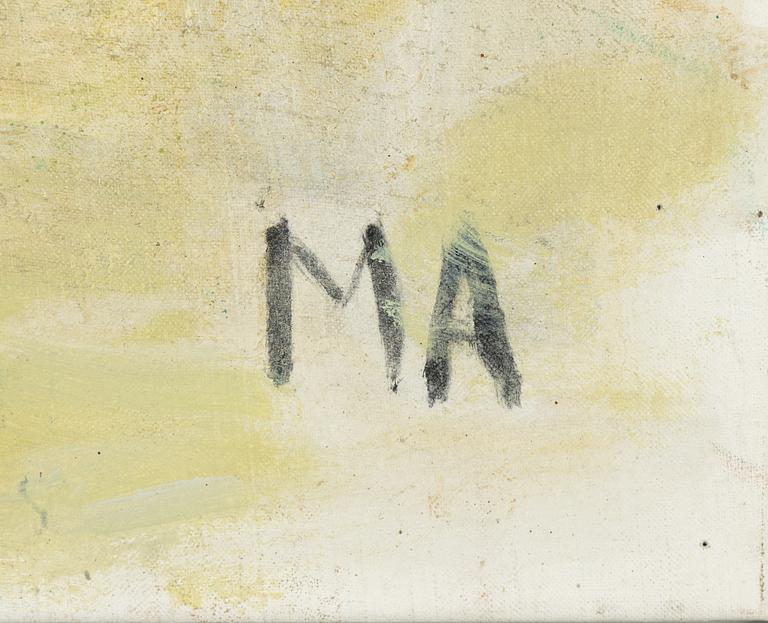 Maj Arnell, oil/mixed media on canvas, signed and dated -88-89.