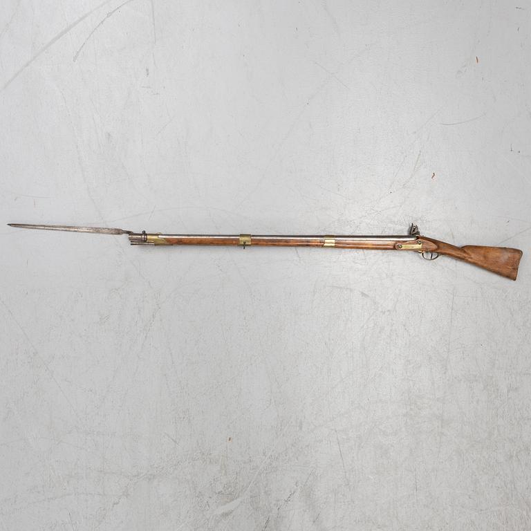 A Swedish flintlock gun, 1815 pattern.