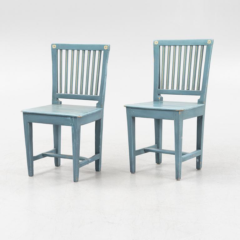 A set of eight painted chairs, 18th/19th Century.