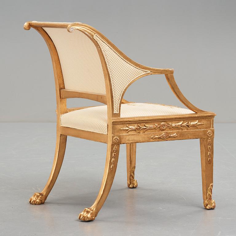 A Swedish Royal late Gustavian armchair, early 19th century.