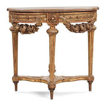 38. A Gustavian late 18th century console table.