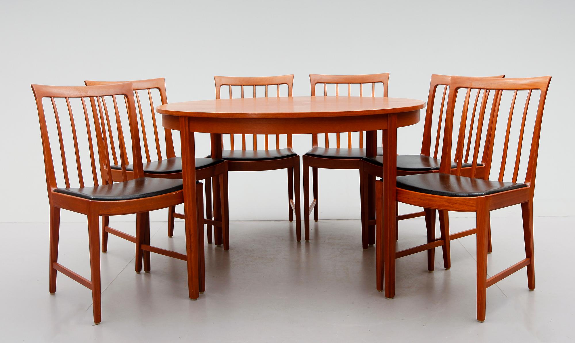 MATGRUPP, 7 delar, Bertil Fridhagen, Bodafors, 1960-tal.