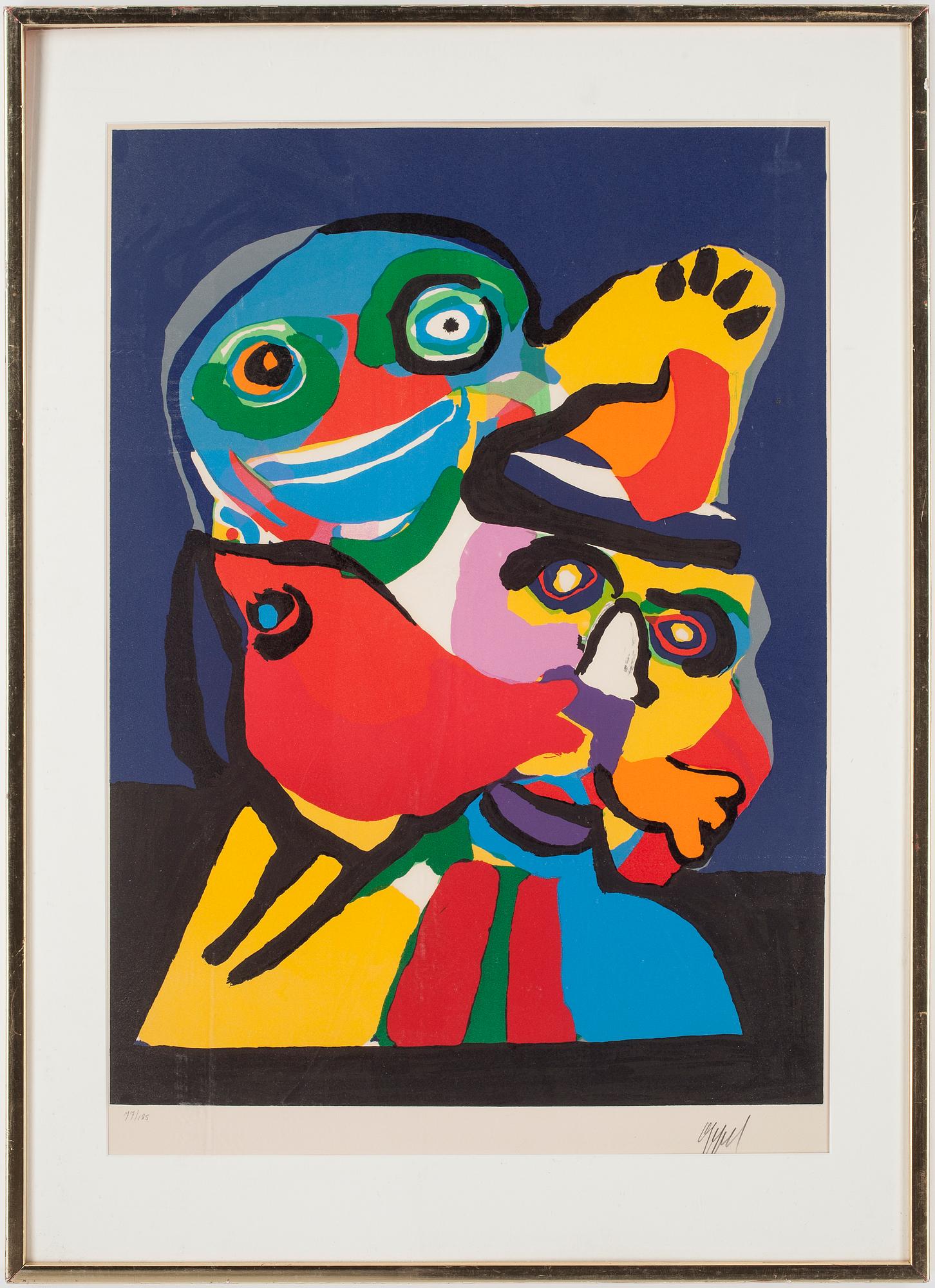 KAREL APPEL, färglitografi, signerad och numrerad 77/125.