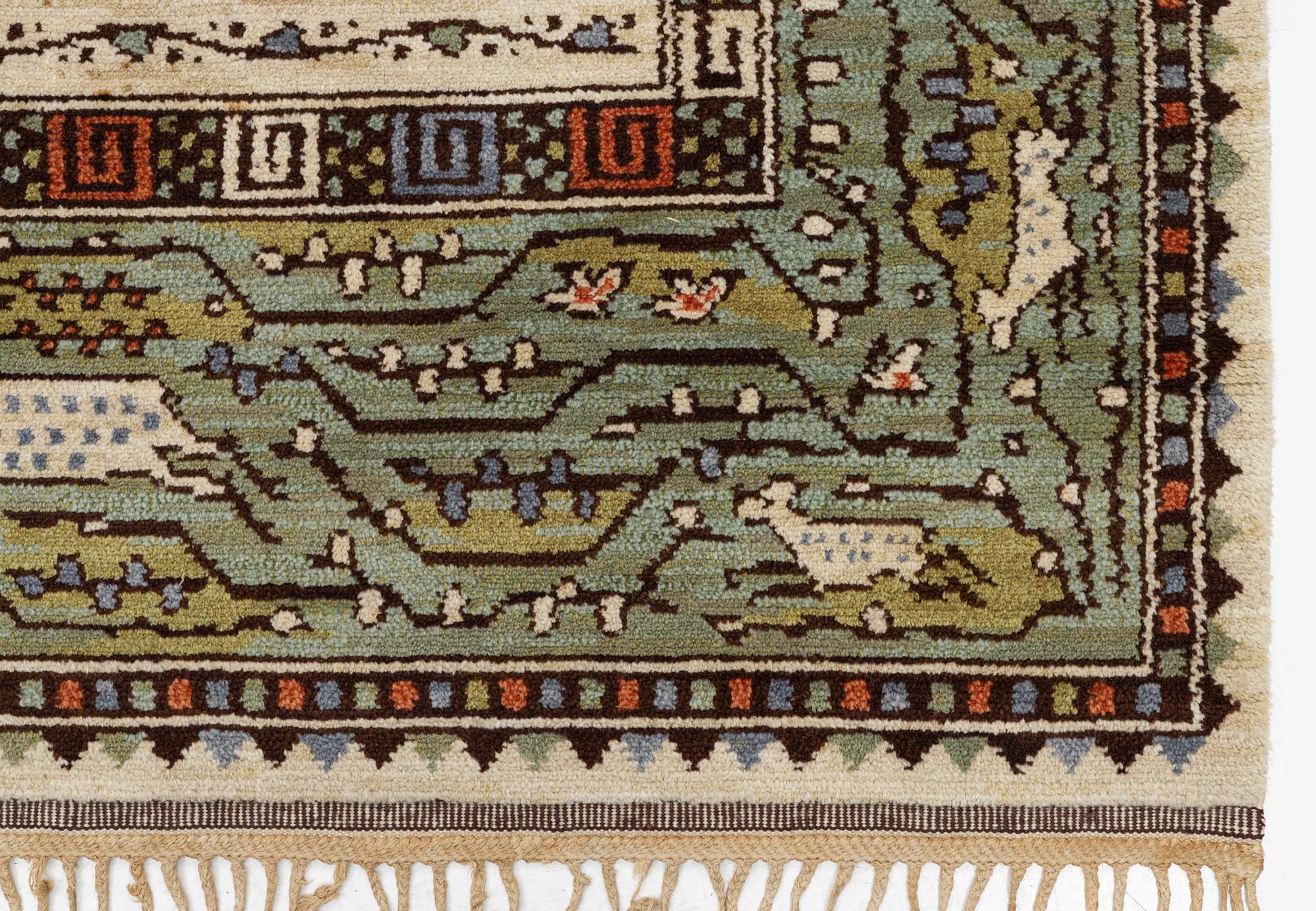 Märta Måås-Fjetterström, matta, "Ordspråksmattan" (Havamal), flossa, ca 341 x 223 cm, signerad AB MMF.