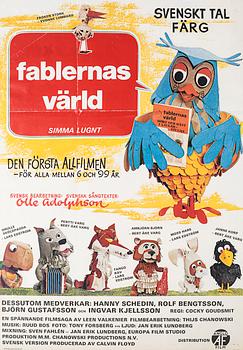 A movie poster for "Fablernas värld", second half of the 20th century.