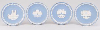 12 Wedgwood blue jasperware christmas plates.