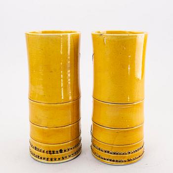 A pair of Chinese 20th century porcelain brush stands.